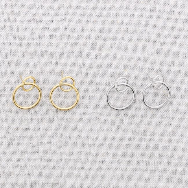STEEL DOUBLE HOOP EARRINGS