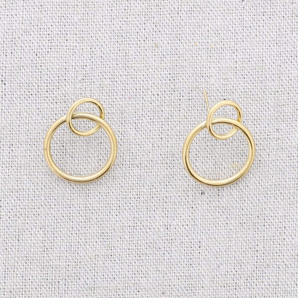STEEL DOUBLE HOOP EARRINGS