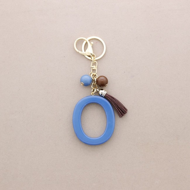 KEYCHAIN PENDANT INITIAL LETTER O RESIN