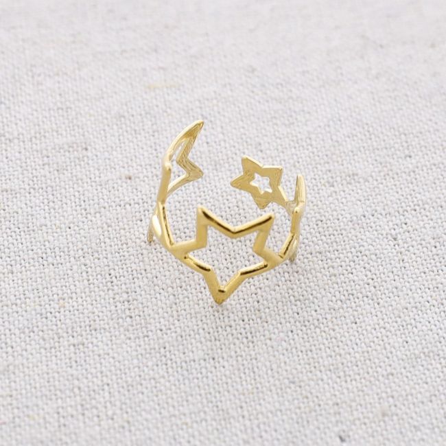 STEEL HOLLOW STAR RING