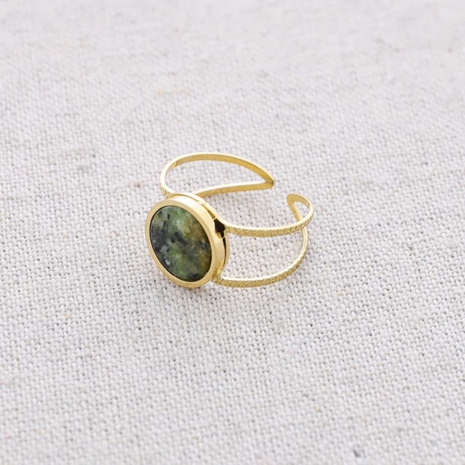 STONE STEEL RING