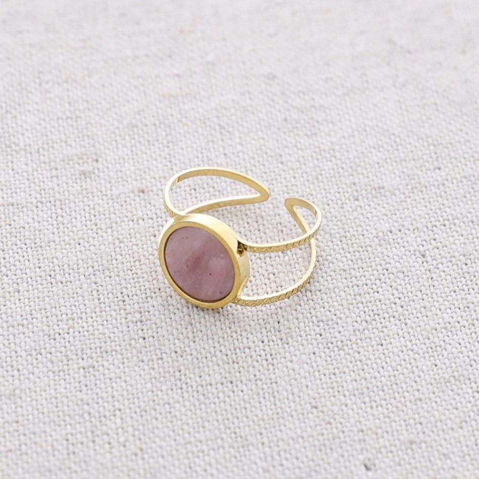 STONE STEEL RING