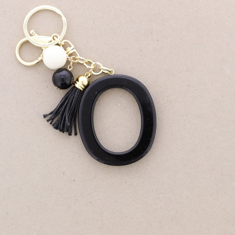 KEYCHAIN PENDANT INITIAL LETTER O RESIN 2