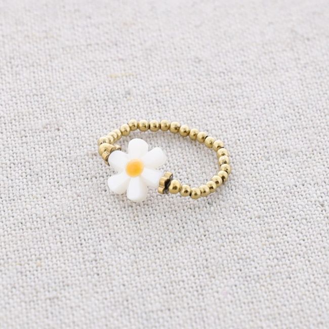 ANILLO ACERO MARGARITA NÁCAR