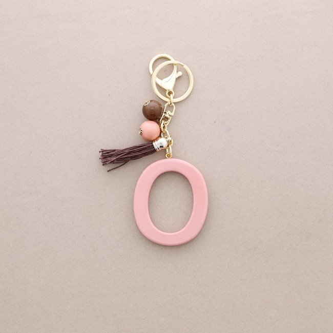 KEYCHAIN PENDANT INITIAL LETTER O RESIN