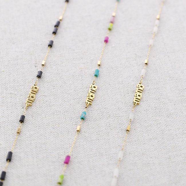 STEEL MOM STONES NECKLACE