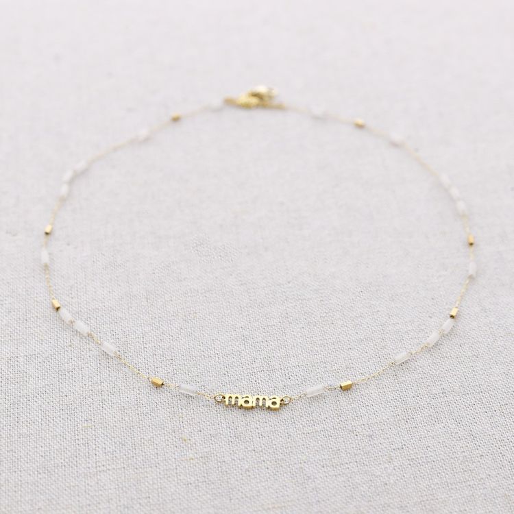STEEL MOM STONES NECKLACE 2