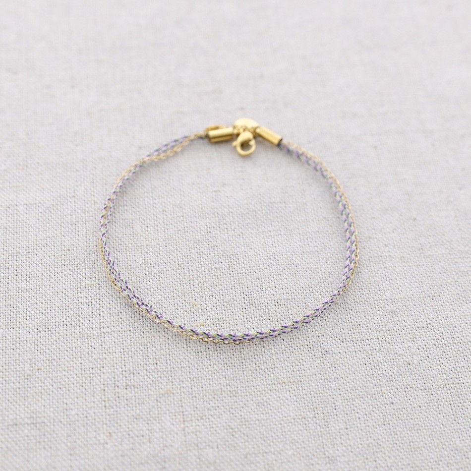 STEEL THREAD STONES ANKLET