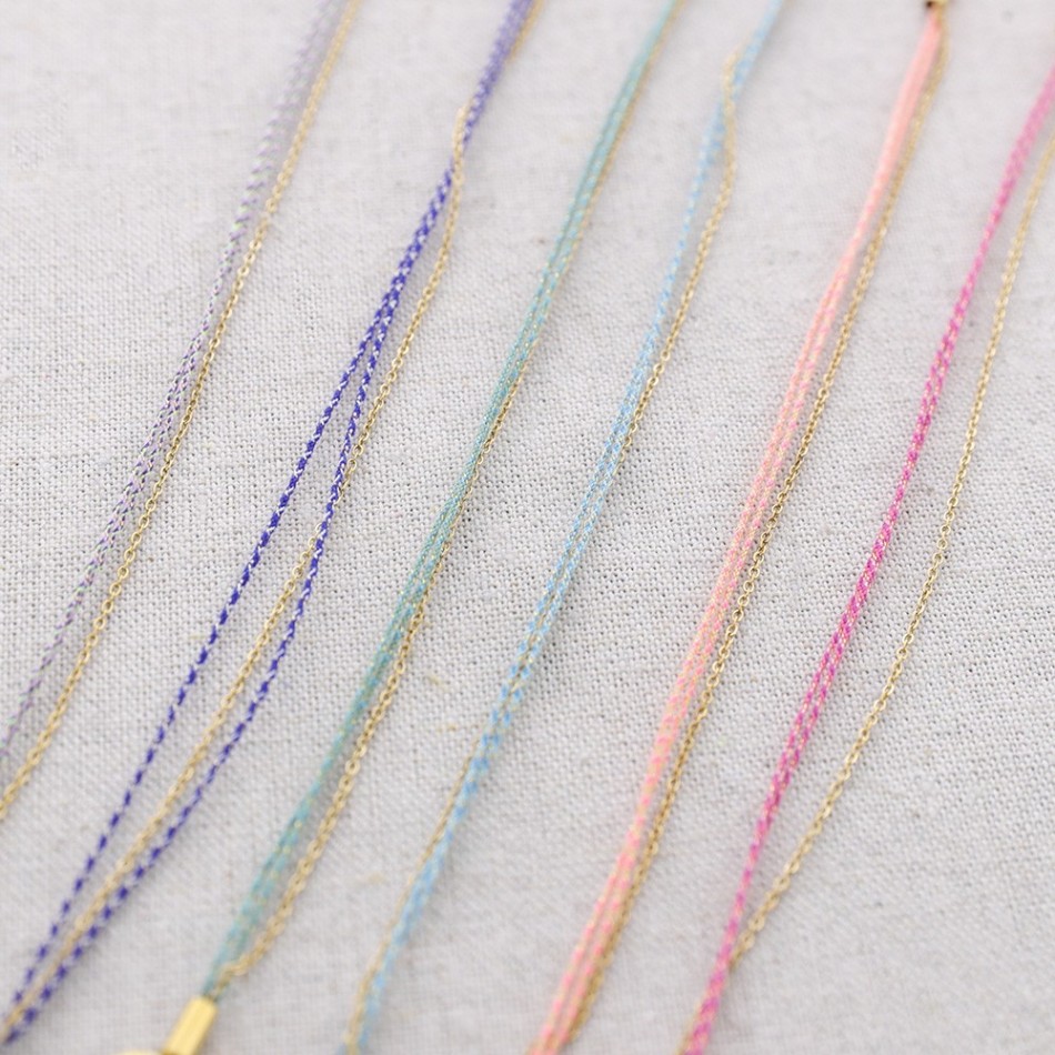 STEEL THREAD STONES ANKLET