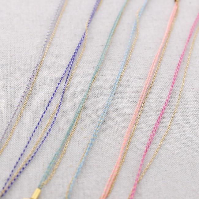 STEEL THREAD STONES ANKLET