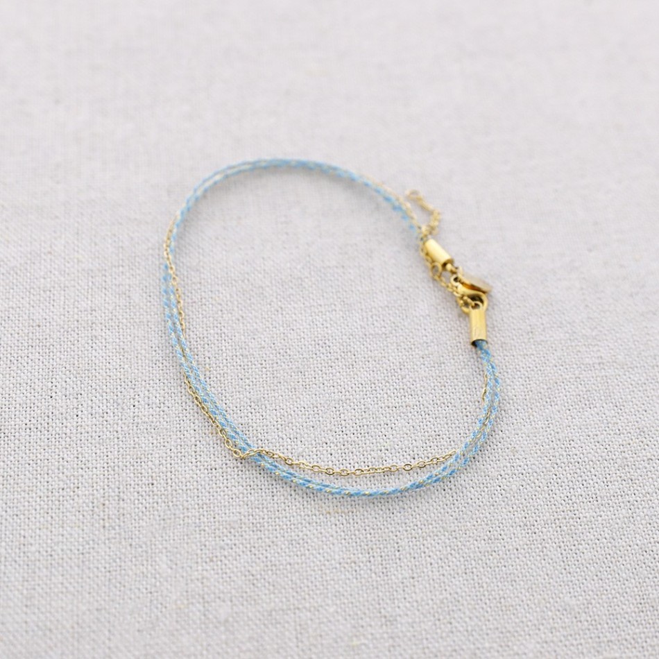 STEEL THREAD STONES ANKLET