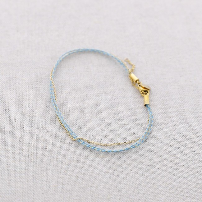 STEEL THREAD STONES ANKLET