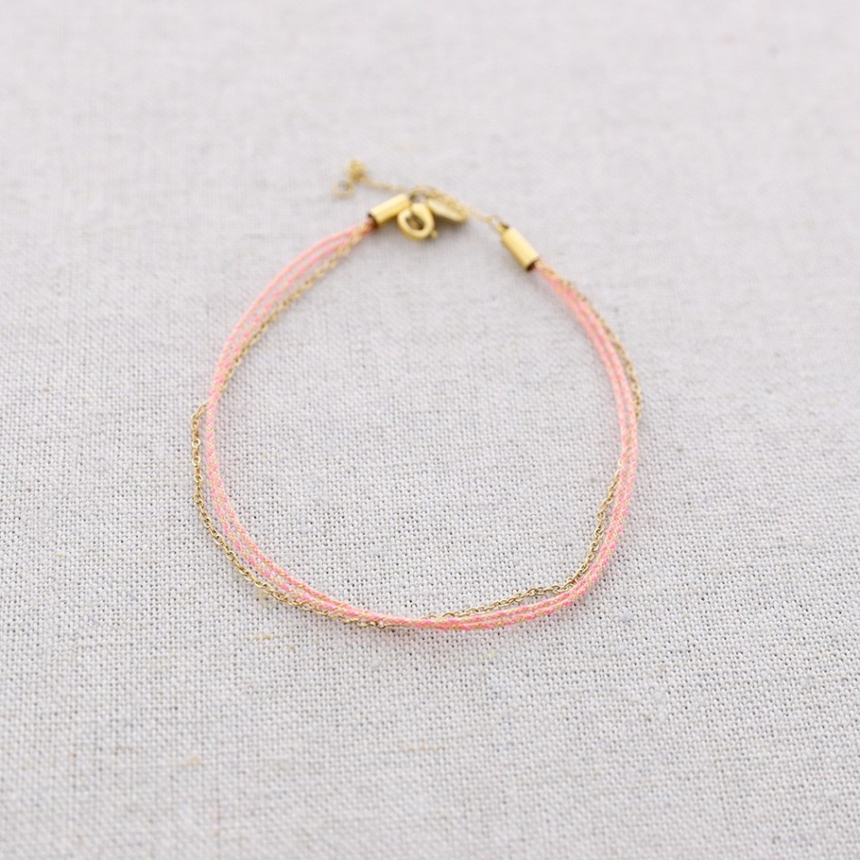 STEEL THREAD STONES ANKLET