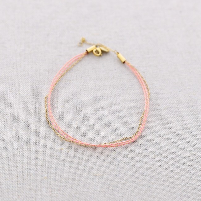 STEEL THREAD STONES ANKLET