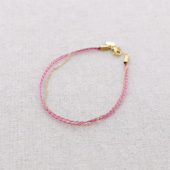 STEEL THREAD STONES ANKLET