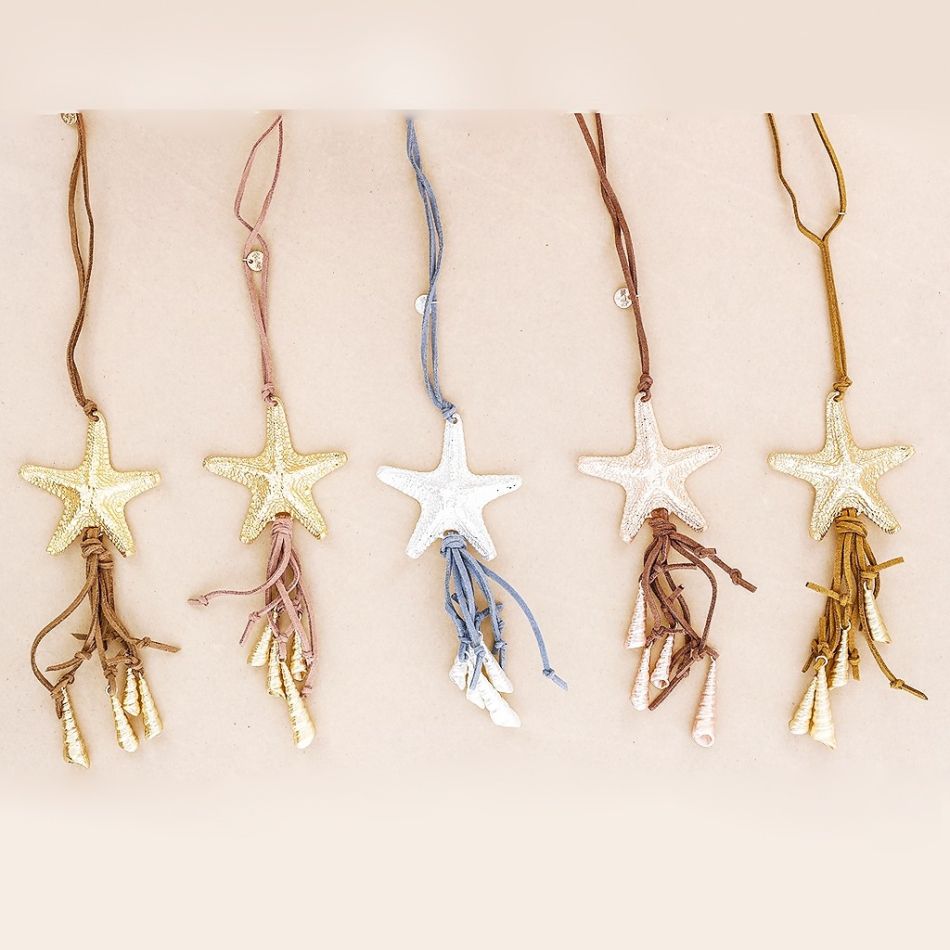 COLLAR LARGO COLGANTE ESTRELLA DE MAR CARACOLES