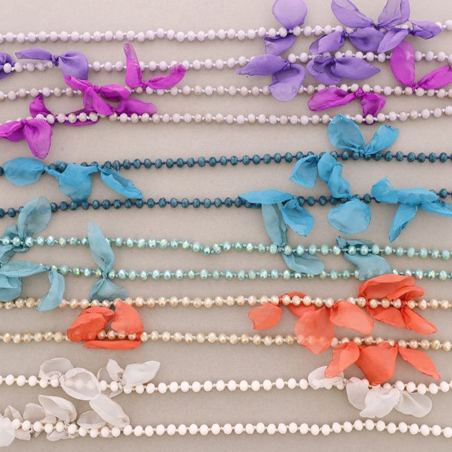LONG PEARL FLOWER NECKLACE