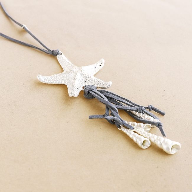 COLLAR LARGO COLGANTE ESTRELLA DE MAR CARACOLES