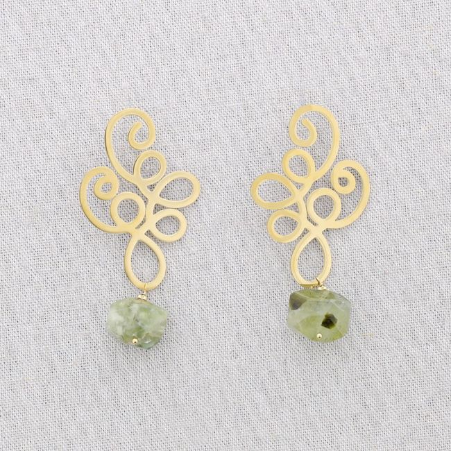 PENDIENTES ACERO FILIGRANA COLGANTE PIEDRA