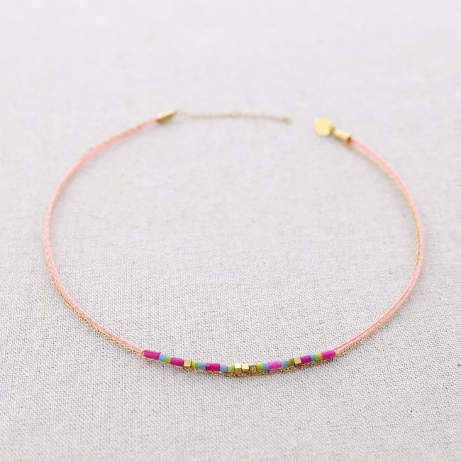 STEEL WIRE STONES NECKLACE
