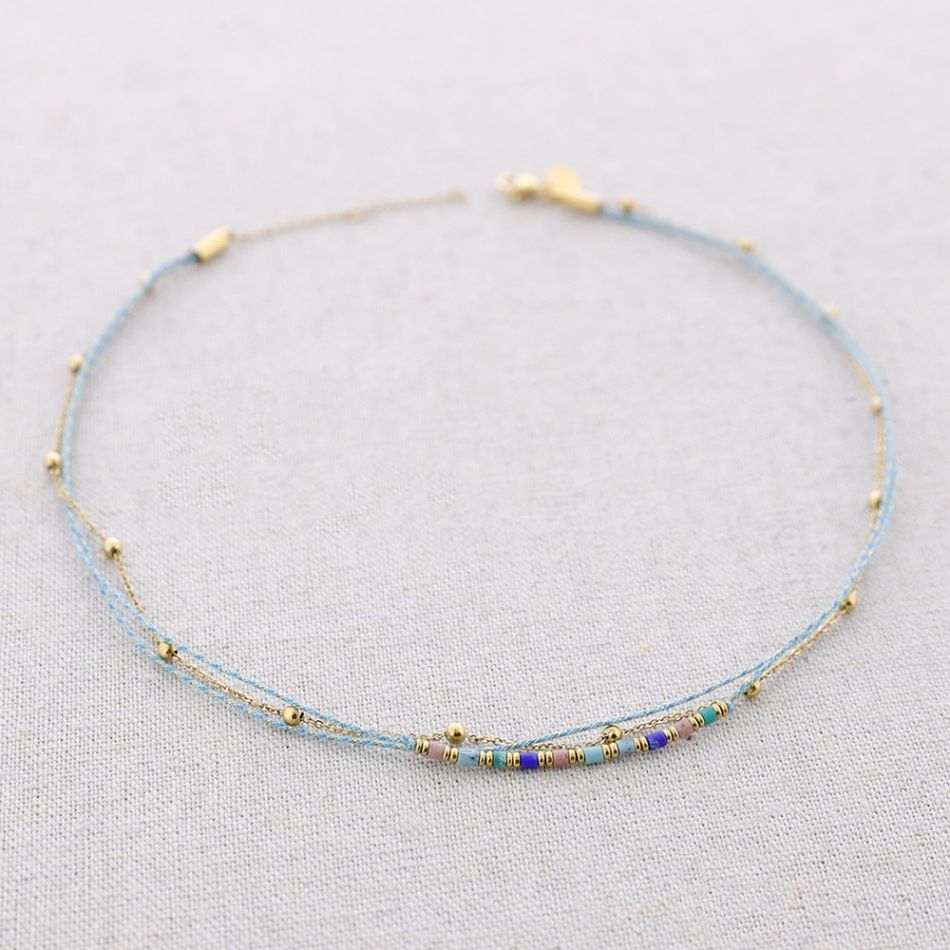 STEEL WIRE STONES NECKLACE