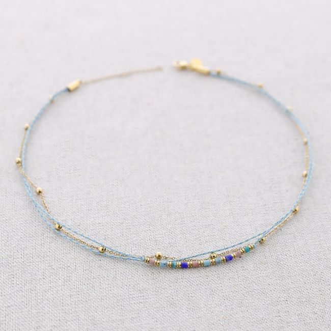 STEEL WIRE STONES NECKLACE