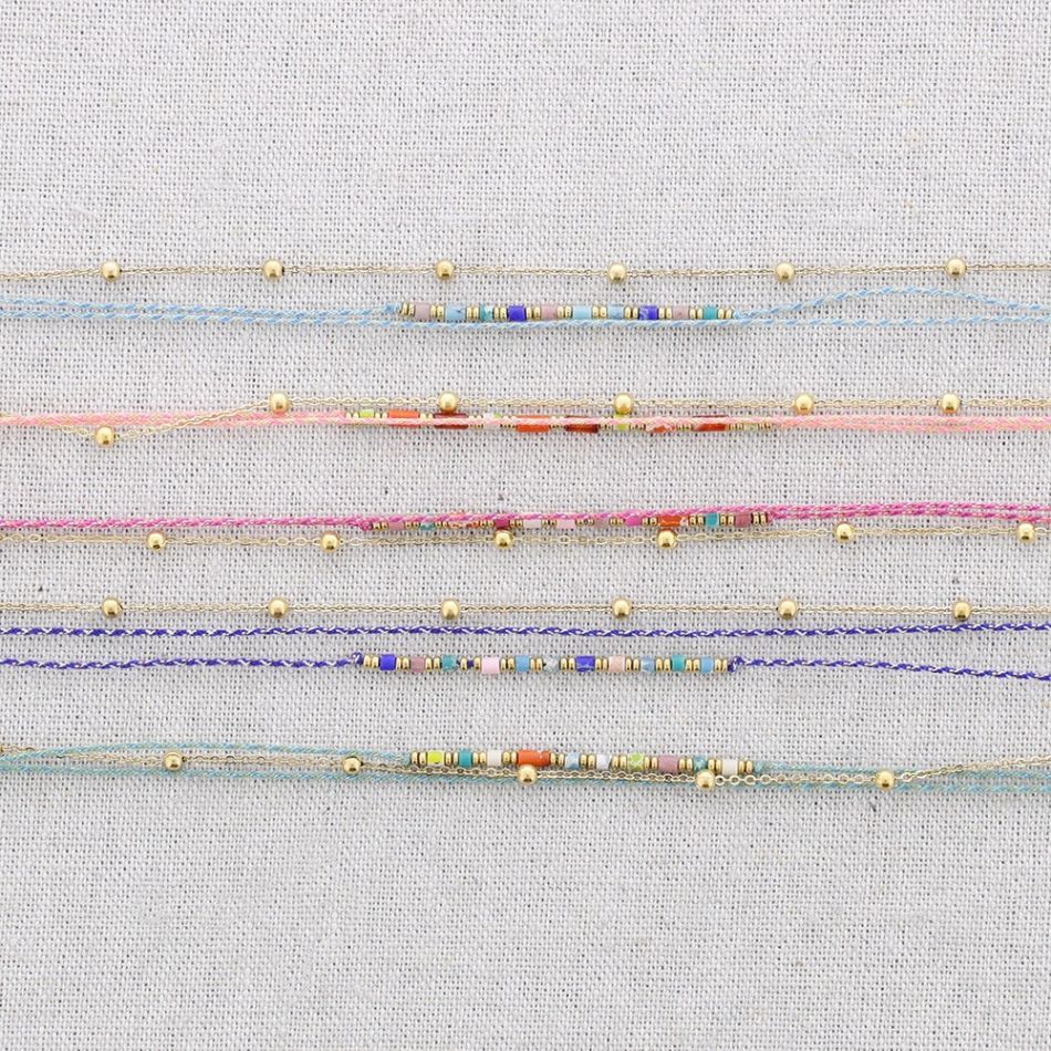 STEEL WIRE STONES NECKLACE