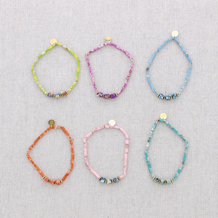 PULSERA ELÁSTICA ACERO PIEDRAS 2