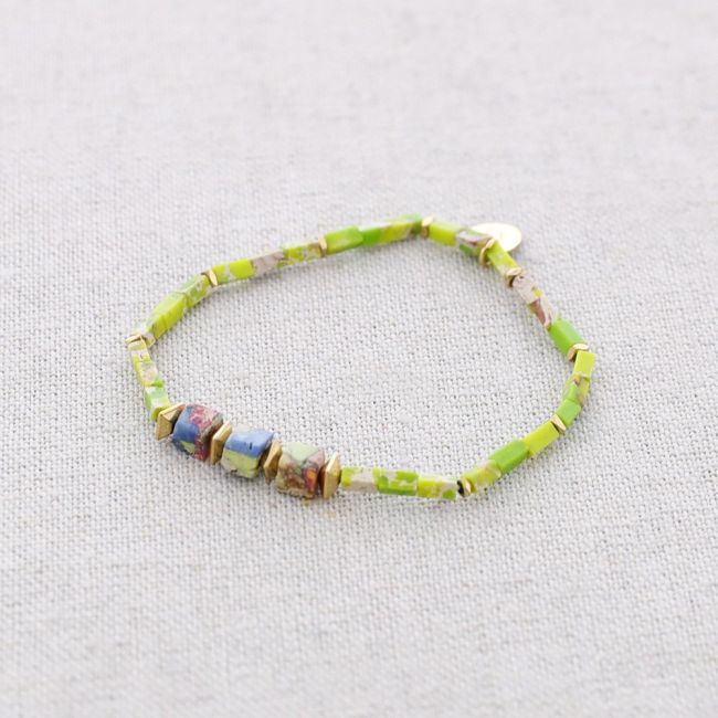 PULSERA ELÁSTICA ACERO PIEDRAS