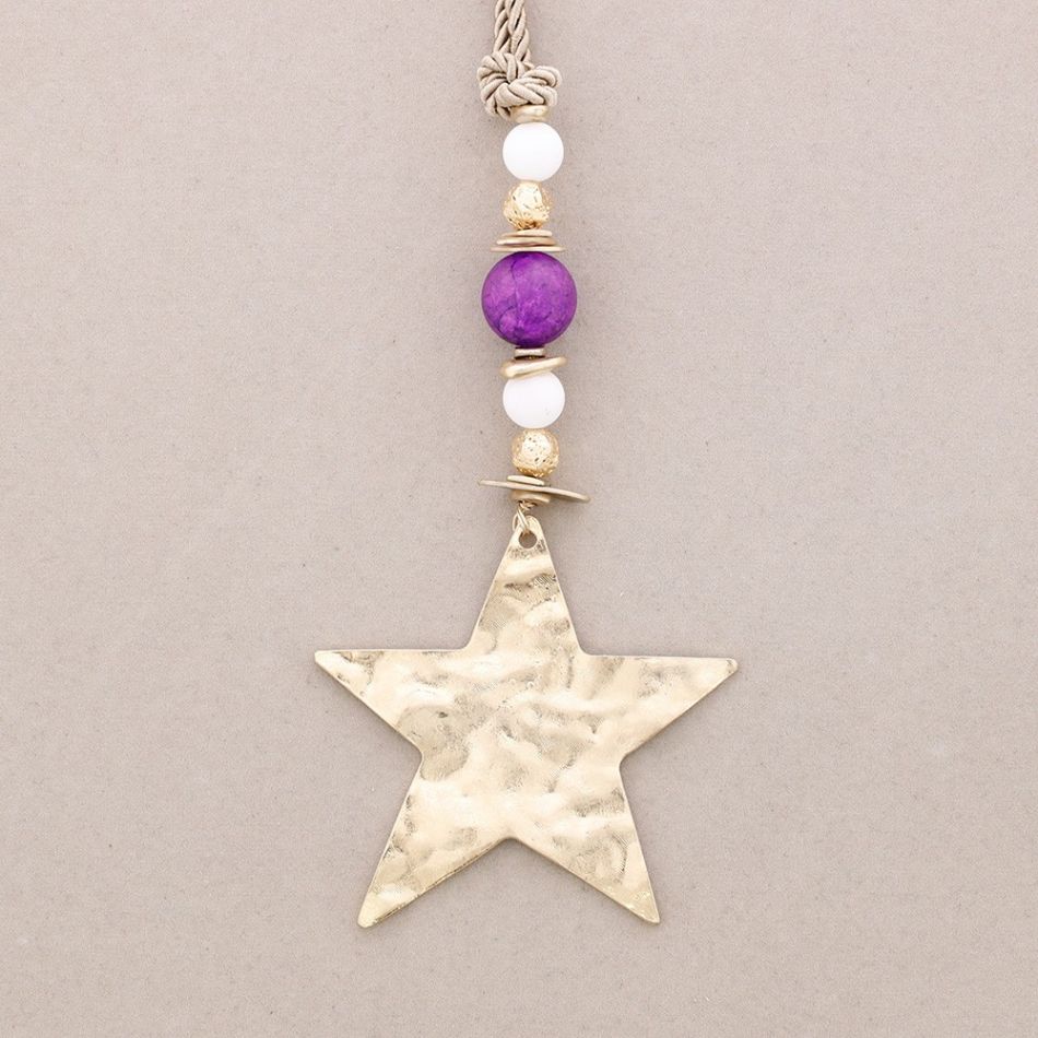 COLLAR LARGO COLGANTE ESTRELLA PIEDRAS