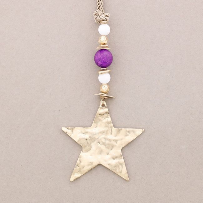COLLAR LARGO COLGANTE ESTRELLA PIEDRAS