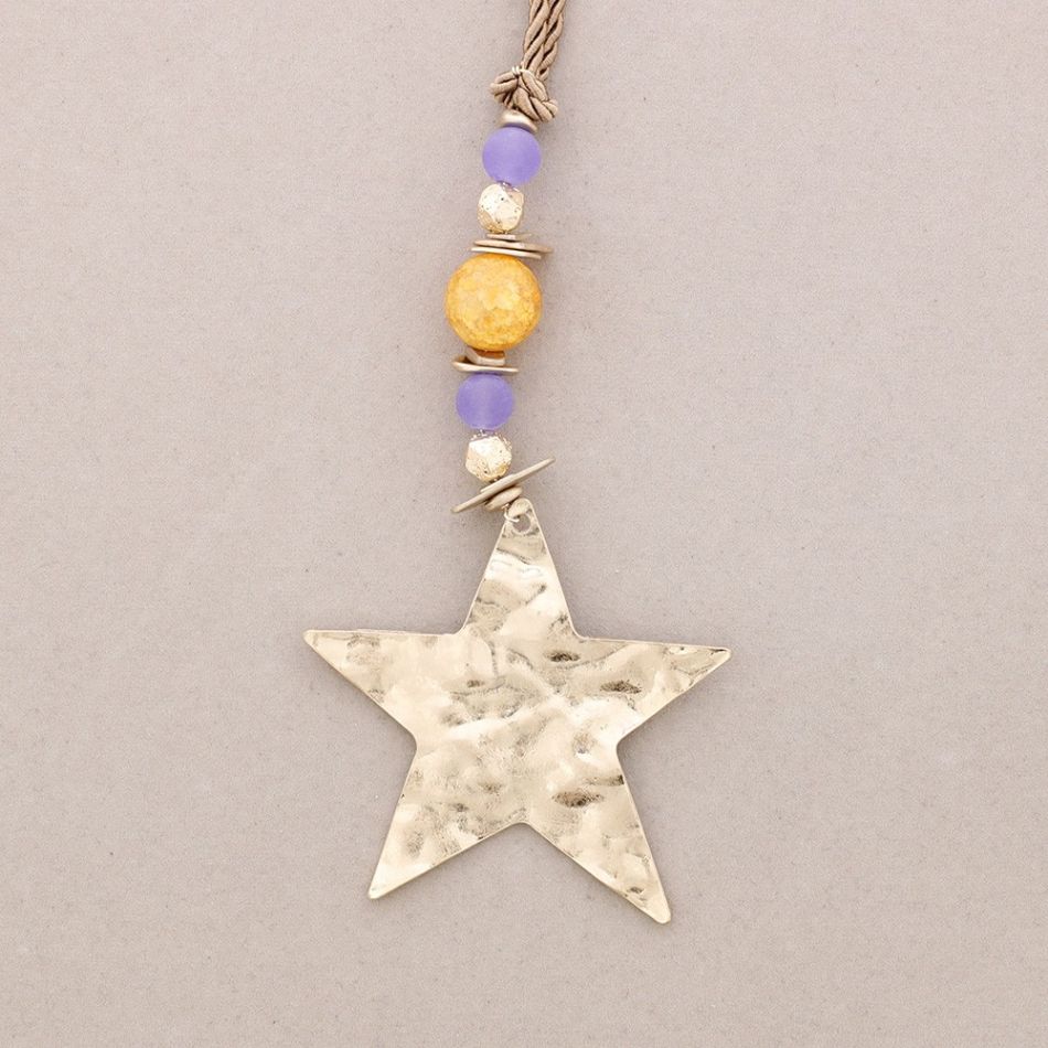 COLLAR LARGO COLGANTE ESTRELLA PIEDRAS
