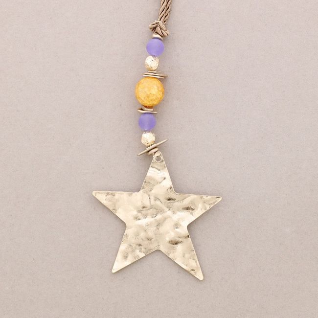COLLAR LARGO COLGANTE ESTRELLA PIEDRAS
