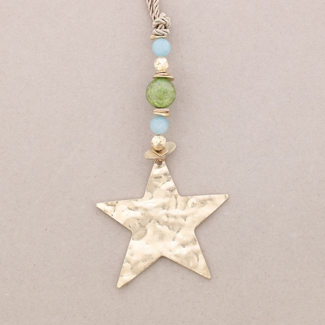 COLLAR LARGO COLGANTE ESTRELLA PIEDRAS