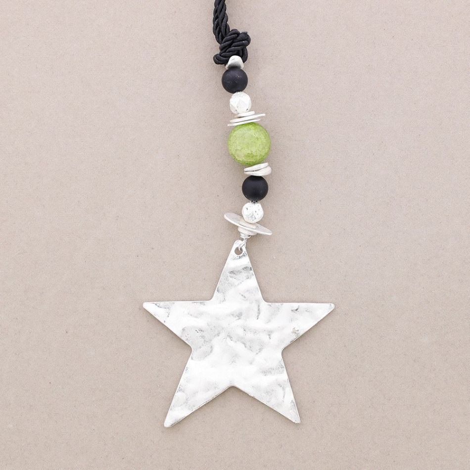 STONES STAR PENDANT LONG NECKLACE