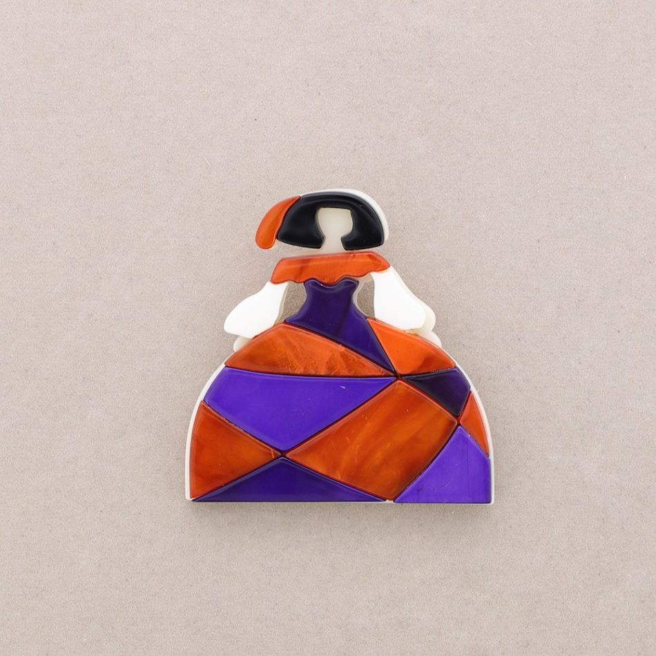 BROCHE MENINA RESINA