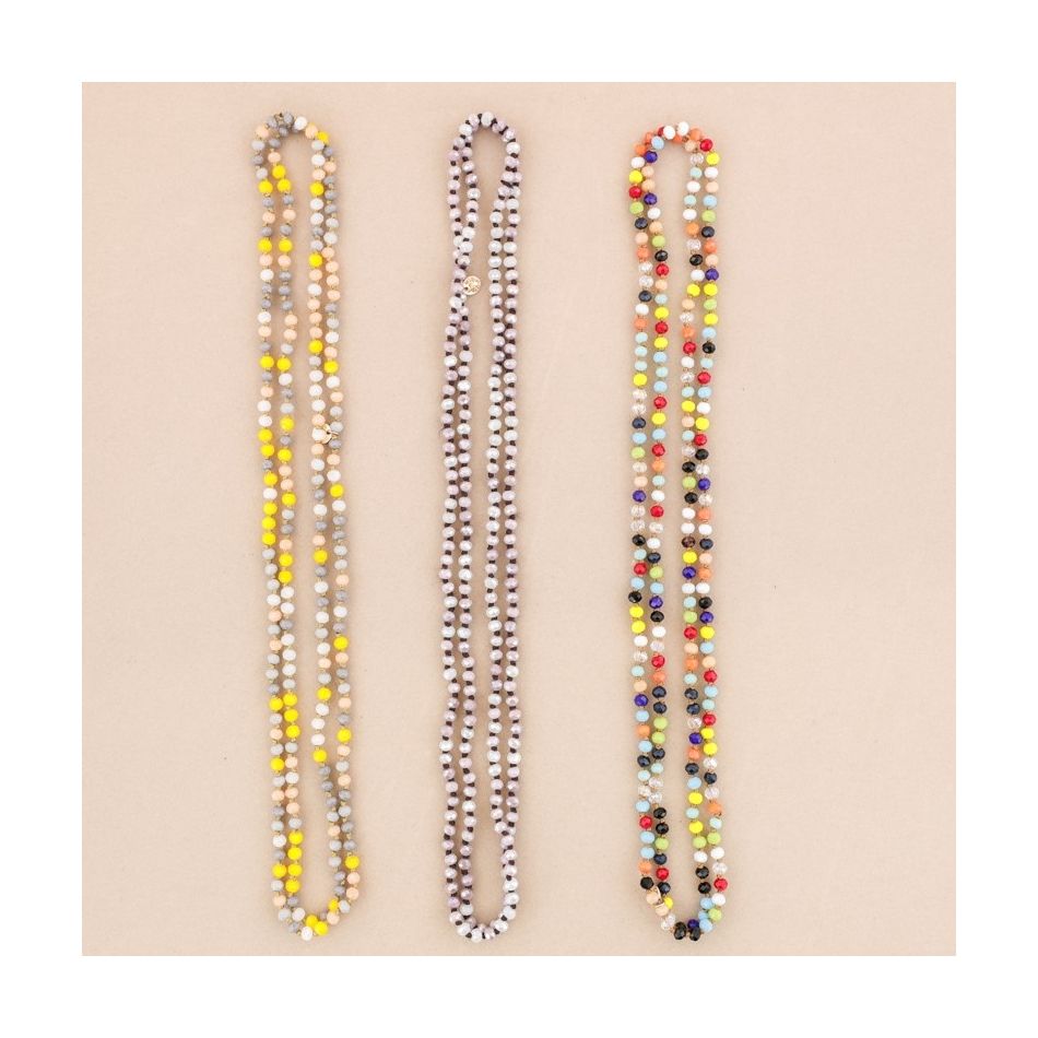 COLLAR LARGO BOLAS CRISTAL 1.5Mx6MM