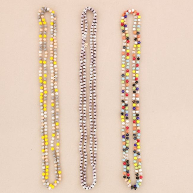 COLLAR LARGO BOLAS CRISTAL 1.5Mx6MM