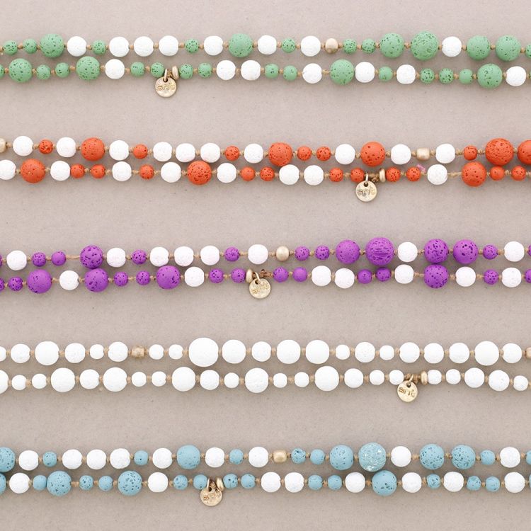 LONG NECKLACE WITH METAL BEADS AND STONES 2