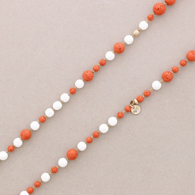 COLLAR LARGO CUENTAS METAL PIEDRAS