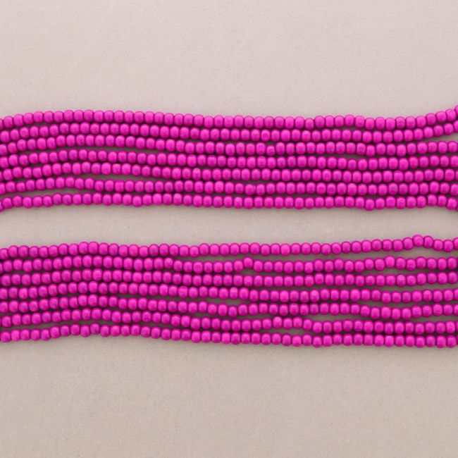LONG NECKLACE WITH SEVEN STRIPS WOODEN BALLS