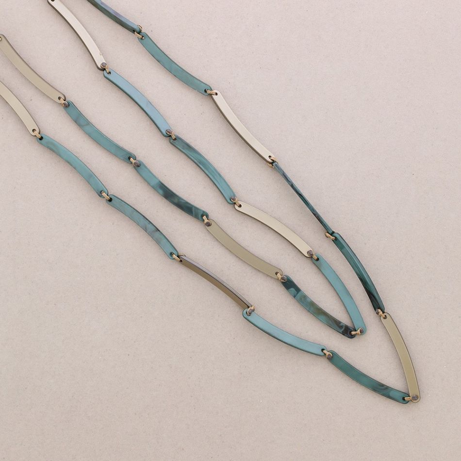 LONG DOUBLE RESIN BEADS NECKLACE