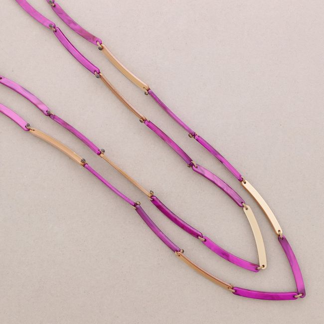 COLLAR LARGO DOBLE CUENTAS RESINA
