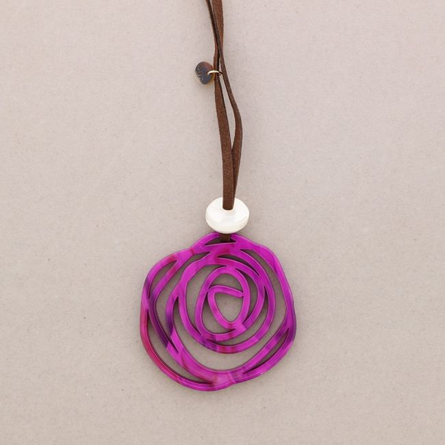 LONG RESIN PINK PENDANT NECKLACE