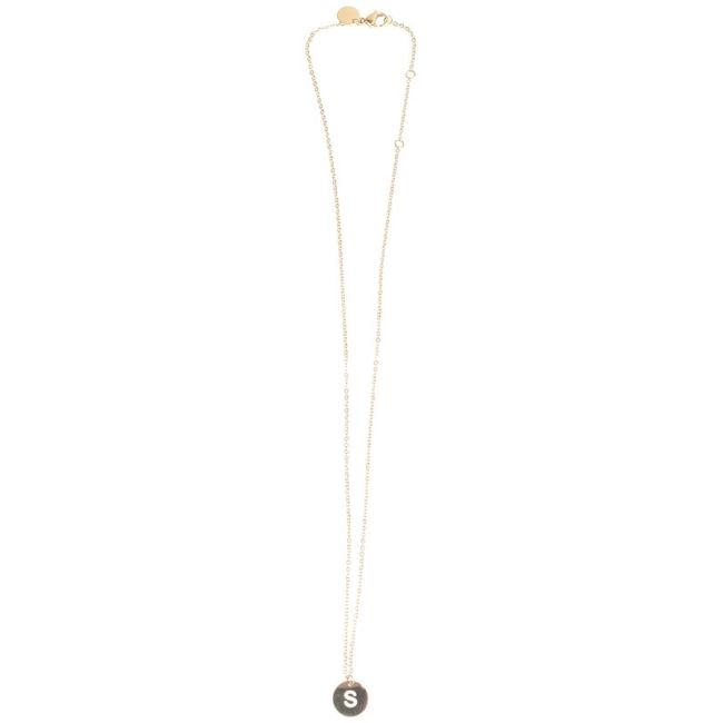 STEEL LETTER S PLATE SHORT NECKLACE