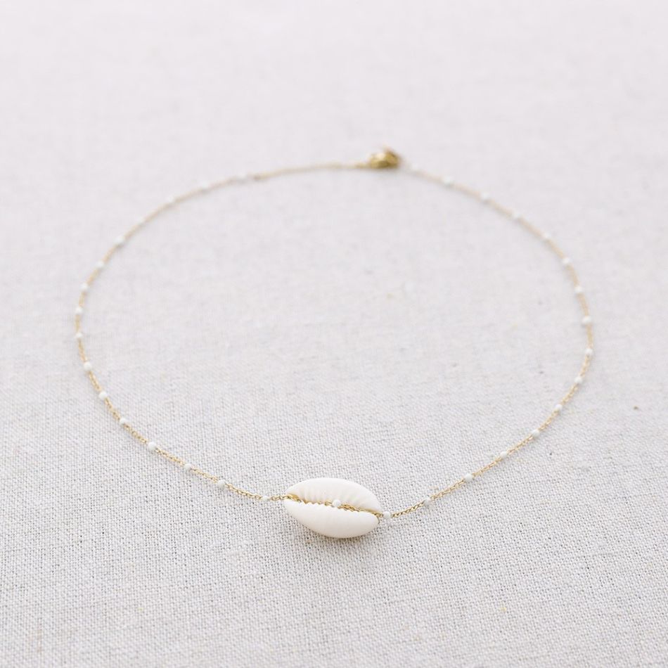 STEEL SHELL COLOR NECKLACE