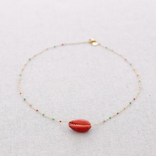 STEEL SHELL COLOR NECKLACE