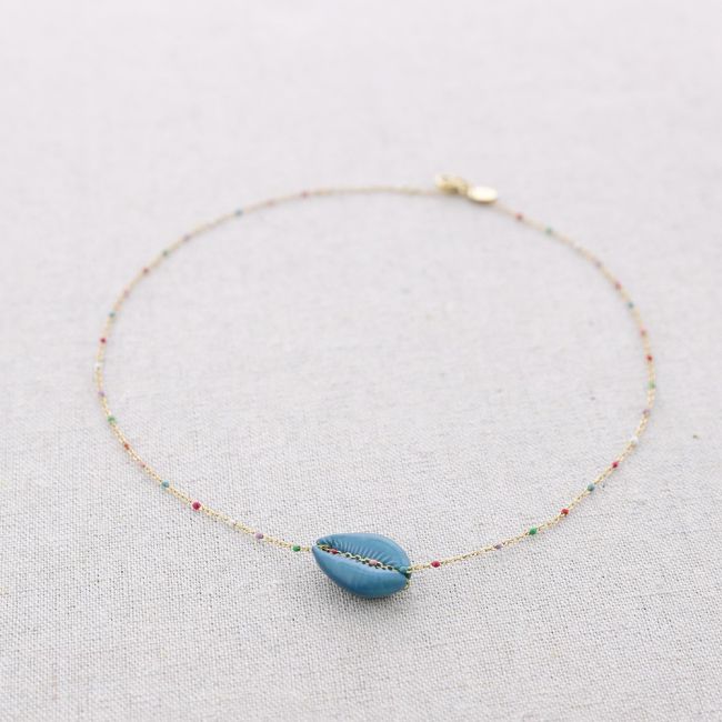 STEEL SHELL COLOR NECKLACE