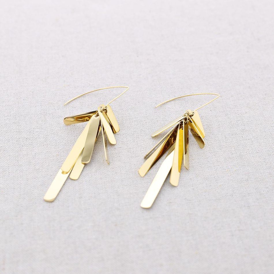 STEEL LONG PENDANT EARRINGS