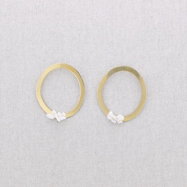 STEEL STONE HOOP EARRINGS